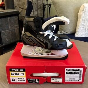CCM Kids Black and White AS-550 Water Skate Shoes